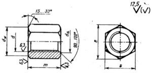 Гайки ГОСТ 15523-70. Гайки шестигранные высокие класса точности В