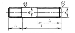 ГОСТ 22039-76. Шпильки с ввинчиваемым концом длиной 2d. Класс точности А