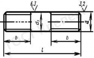 ГОСТ 22043-76. Шпильки для деталей с гладкими отверстиями. Класс точности А