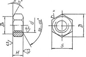 Гайки ОСТ 26-2038-96. Гайки шестигранные для Фланцевых соединений