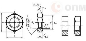 ГОСТ 5916-70. Гайки шестигранные низкие класса точности В